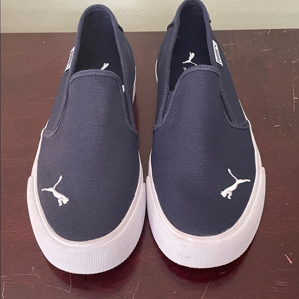 Puma Dark Blue Slip-On Shoes with White Details